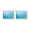 Zweiflügeliges Fenster 192x76 cm Weiß