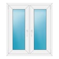 Zweiflügeliges Fenster 94x108 cm Weiß