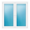 Zweiflügeliges Fenster 144x148 cm Weiß
