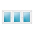 Dreiflügeliges Fenster 164x78 cm Weiß