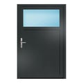 Nebeneingangstür 118x180 cm Anthrazitgrau genarbt 1/3 Glas