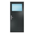 Nebeneingangstür 78x174 cm Anthrazit genarbt 1/3 Glas