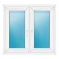 Zweiflügeliges Fenster 106x100 cm Weiß