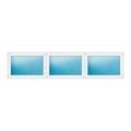 Dreiflügeliges Fenster 350x82 cm Weiß