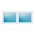 Zweiflügeliges Fenster 206x88 cm Weiß