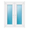 Zweiflügeliges Fenster 82x102 cm Weiß