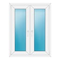 Zweiflügeliges Fenster 92x118 cm Weiß