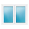 Zweiflügeliges Fenster 153x120 cm Weiß
