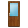 Nebeneingangstür 90x200 cm Golden Oak genarbt 2/3 Glas