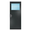 Nebeneingangstür 86x212 cm Anthrazit genarbt 1/3 Glas