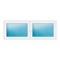 Zweiflügeliges Fenster 198x74 cm Weiß