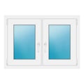 Zweiflügeliges Fenster 102x72 cm Weiß