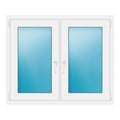 Zweiflügeliges Fenster 116,5x96,5 cm Weiß