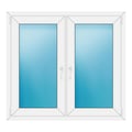 Zweiflügeliges Fenster 122x112 cm Weiß