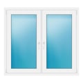Zweiflügeliges Fenster 136x124 cm Weiß