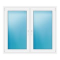 Zweiflügeliges Fenster 144x128 cm Weiß
