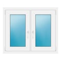 Zweiflügeliges Fenster 100x84 cm Weiß