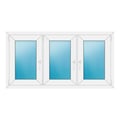 Dreiflügeliges Fenster 152x80 cm Weiß