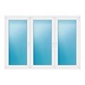 Dreiflügeliges Fenster 218x154 cm Weiß