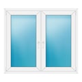 Zweiflügeliges Fenster 140x124 cm Weiß