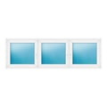 Dreiflügeliges Fenster 250x80 cm Weiß