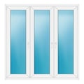 Dreiflügeliges Fenster 166x168 cm Weiß
