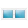 Zweiflügeliges Fenster 162x76 cm Weiß