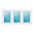 Dreiflügeliges Fenster 170x86 cm Weiß