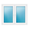 Zweiflügeliges Fenster 138x112 cm Weiß