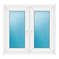 Zweiflügeliges Fenster 104x98 cm Weiß