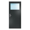 Nebeneingangstür 90x200 cm Anthrazit genarbt 1/3 Glas