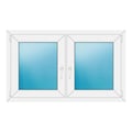 Zweiflügeliges Fenster 126x76 cm Weiß