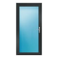 Nebeneingangstür 101x205 cm Anthrazit genarbt Vollglas