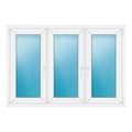 Dreiflügeliges Fenster 160x110 cm Weiß