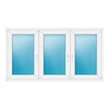 Dreiflügeliges Fenster 186x102 cm Weiß