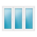 Dreiflügeliges Fenster 170x130 cm Weiß