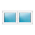 Zweiflügeliges Fenster 152x72 cm Weiß