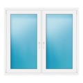 Zweiflügeliges Fenster 150x135,5 cm Weiß