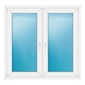 Zweiflügeliges Fenster 126x122 cm Weiß