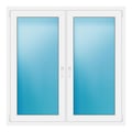 Zweiflügeliges Fenster 145x145 cm Weiß