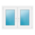 Zweiflügeliges Fenster 100x75 cm Weiß
