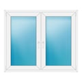 Zweiflügeliges Fenster 142x120 cm Weiß