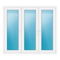 Dreiflügeliges Fenster 170x152 cm Weiß