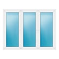 Dreiflügeliges Fenster 210x162 cm Weiß