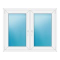 Zweiflügeliges Fenster 126x102 cm Weiß