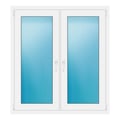 Zweiflügeliges Fenster 120,8x132,2 cm Weiß