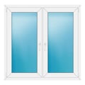 Zweiflügeliges Fenster 132x130 cm Weiß