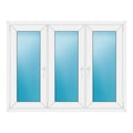 Dreiflügeliges Fenster 150x114 cm Weiß