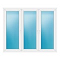 Dreiflügeliges Fenster 208x172 cm Weiß