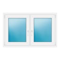 Zweiflügeliges Fenster 128x82 cm Weiß